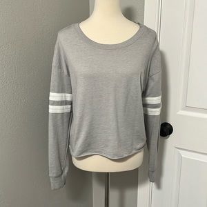 Almost Famous Cropped Long Sleeve Lightweight Crewneck Sweatshirt